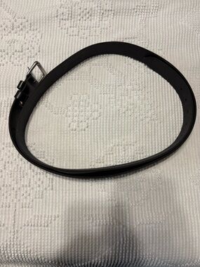 Polo by Ralph Lauren Black Leather Belt with Silver Buckle